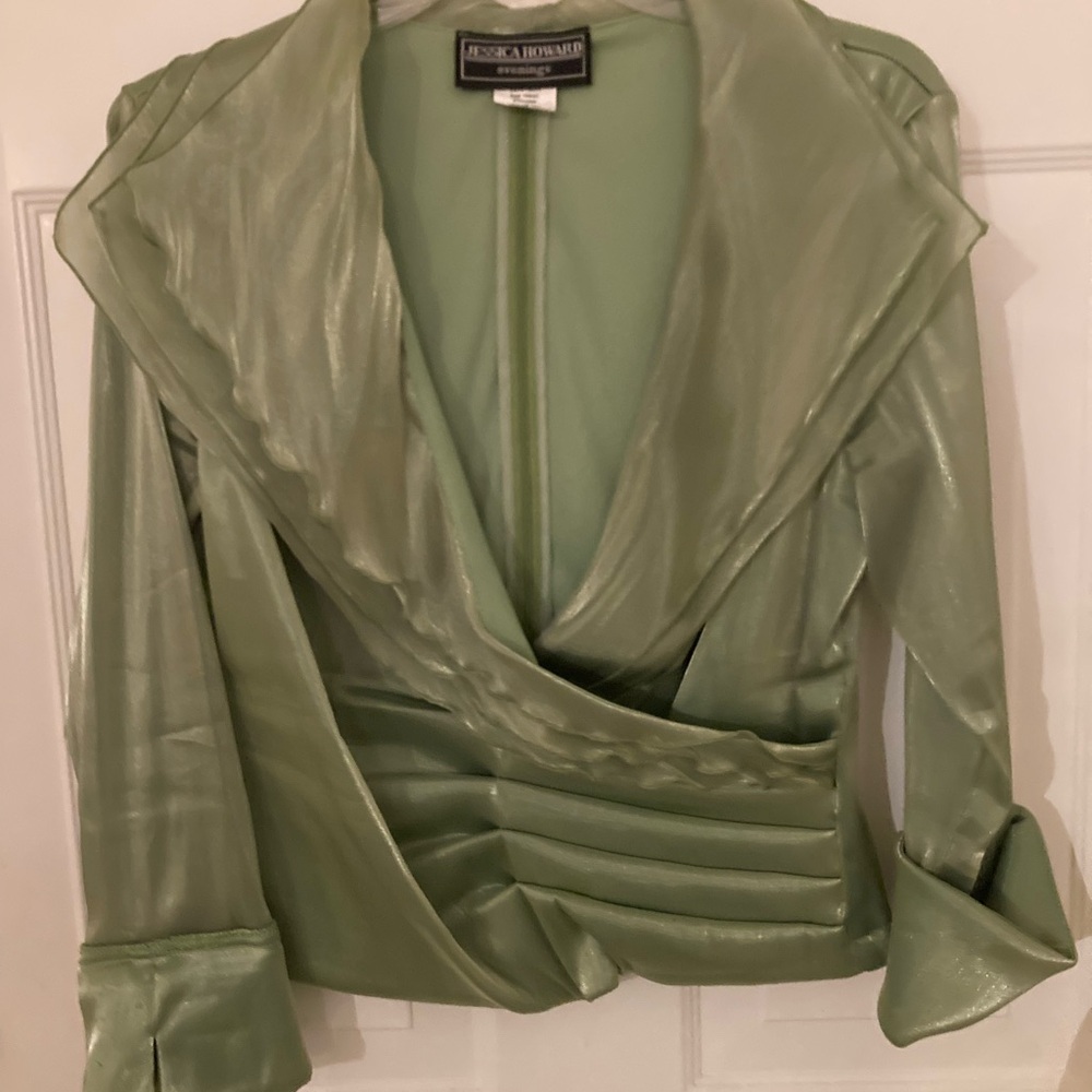 Elegant Shimmering Green Blouse